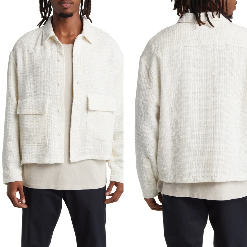 Men's Lightweight Cream Shirt Jacket